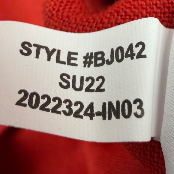 J.Crew Linen Button Front Shirt Dress Womens L Red Relaxed Fit Pockets Resort - Picture 9 of 10